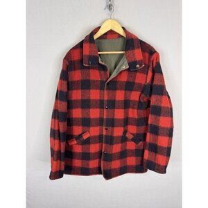 Vintage Ski-Cruiser Reversible Jacket Buffalo Plaid Wool Canvas Olive Drab Men M